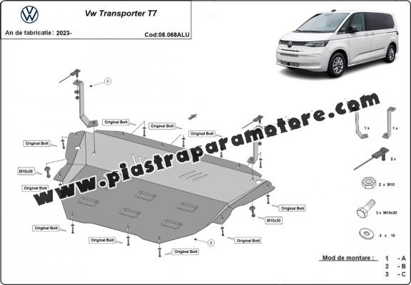 Piastra paramotore di alluminio Volkswagen Transporter T7 Van