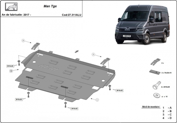 Piastra paramotore di alluminio MAN Tge