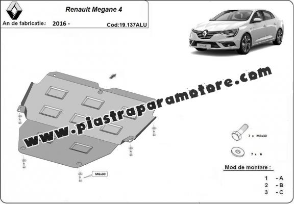 Piastra paramotore di alluminio Renault Megane IV