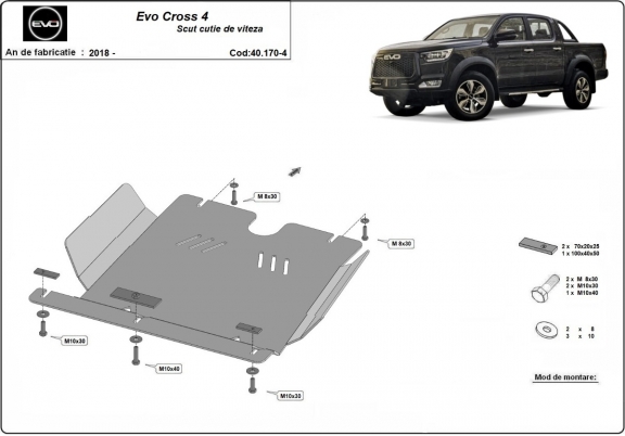 Protezione di acciaio per il cambio Evo Cross 4