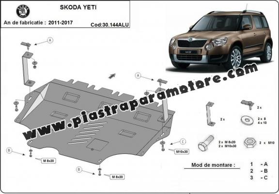 Piastra paramotore di alluminio Skoda Yeti