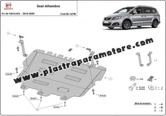 Piastra paramotore di acciaio Seat Alhambra - Webasto