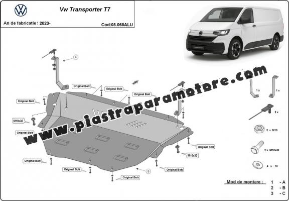 Piastra paramotore di alluminio Volkswagen Transporter T7 Van Piastra paramotore di alluminio Volkswagen Transporter T7 Van