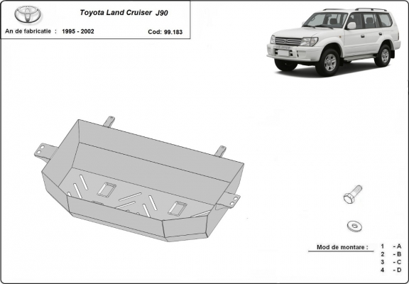 Protezione di acciaio per il serbatoio Toyota Land Cruiser J90
