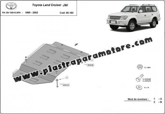 Protezione di acciaio per il cambio Toyota Land Cruiser J90 - solo per modello 3 porte