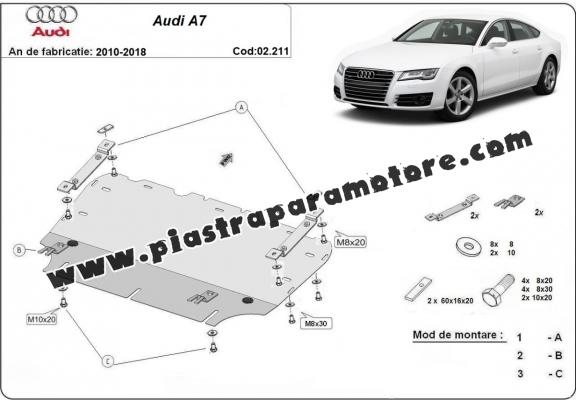 Piastra paramotore di acciaio Audi A7 Piastra paramotore di acciaio Audi A7