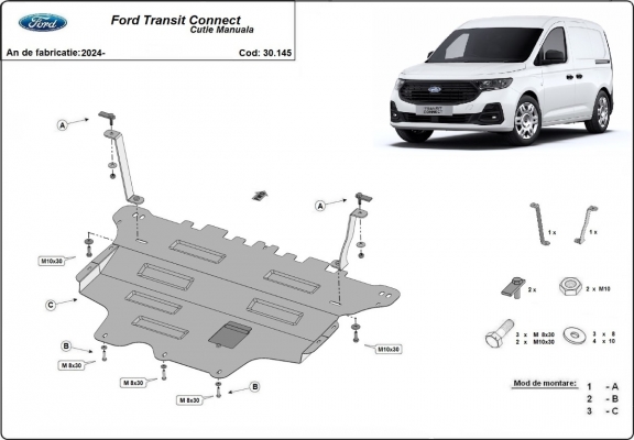 Piastra paramotore di acciaio Ford Transit Connect