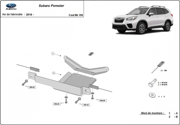Protezione di acciaio per il differenziale  Subaru Forester