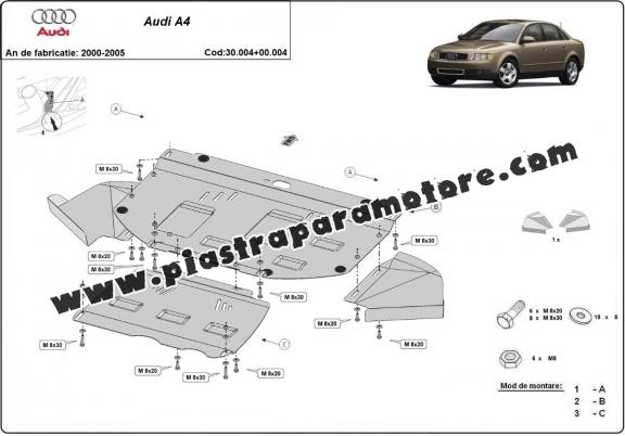 Piastra paramotore di acciaio Audi A4 B6 - pacchetto promozionale
