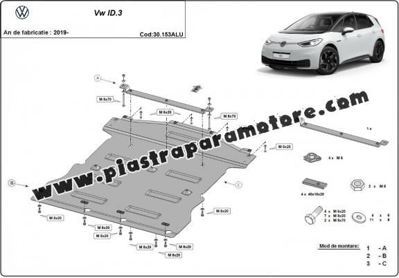 Piastra paramotore di alluminio Volkswagen ID.3