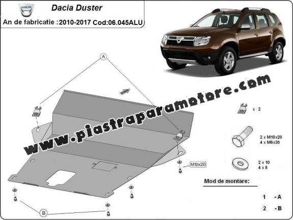 Piastra paramotore di alluminio Dacia Duster Piastra paramotore di alluminio Dacia Duster