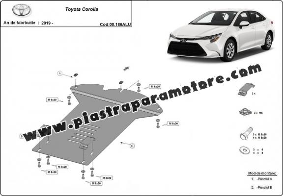 Protezione / blocco catalizzatore in alluminio per Toyota Corolla