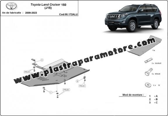 Protezione di alluminio  per il cambio Toyota Land Cruiser 150