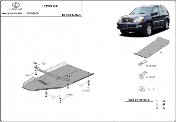 Protezione di alluminio  per il cambio Lexus GX