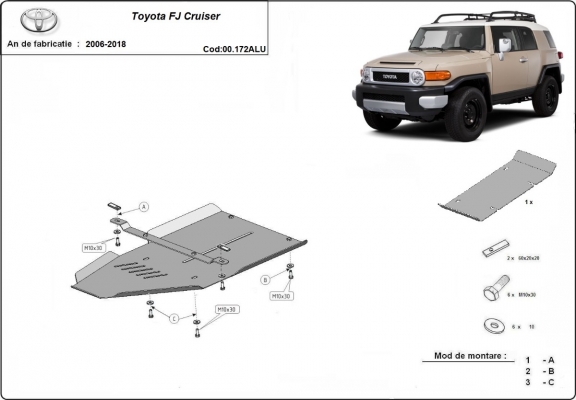 Protezione di alluminio  per il cambio Toyota FJ Cruiser