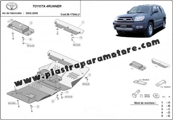 Piastra paramotore di alluminio Toyota 4Runner