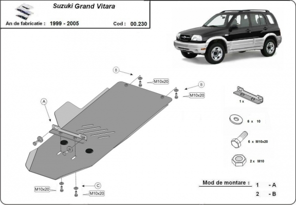 Protezione di acciaio per il cambio Suzuki Grand Vitara 