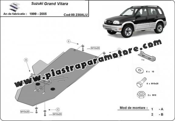 Protezione di alluminio  per il cambio Suzuki Grand Vitara Protezione di alluminio  per il cambio Suzuki Grand Vitara