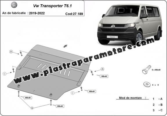 Piastra paramotore di acciaio Volkswagen Transporter T6.1