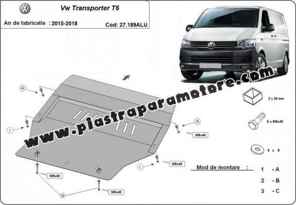 Piastra paramotore di alluminio Volkswagen Transporter T6