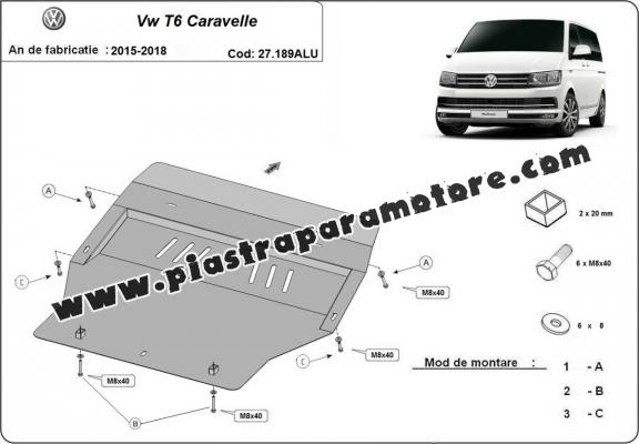 Piastra paramotore di alluminio Volkswagen Transporter T6 Caravelle