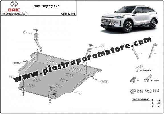 Piastra paramotore di alluminio BAIC Beijing X75