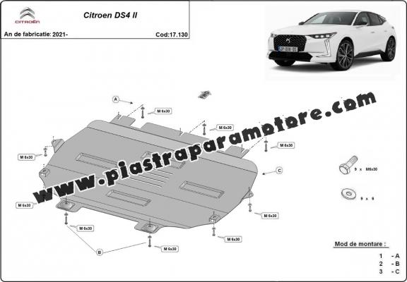 Piastra paramotore di acciaio Citroen DS 4 II