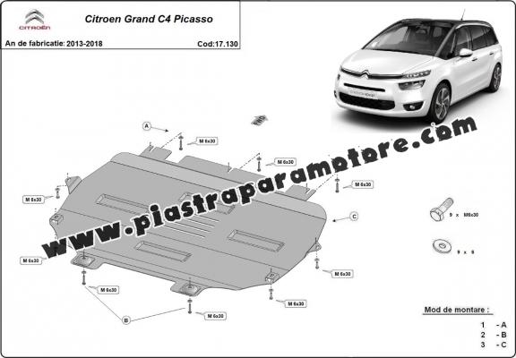 Piastra paramotore di acciaio Citroen Grand C4 Picasso
