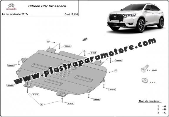 Piastra paramotore di acciaio Citroen DS 7 Crossback