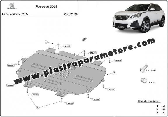 Piastra paramotore di acciaio Peugeot 3008