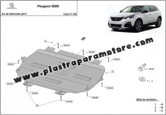 Piastra paramotore di acciaio Peugeot 5008