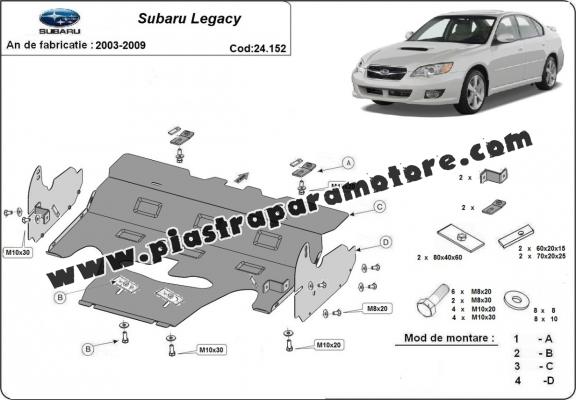 Piastra paramotore di acciaio Subaru Legacy IV