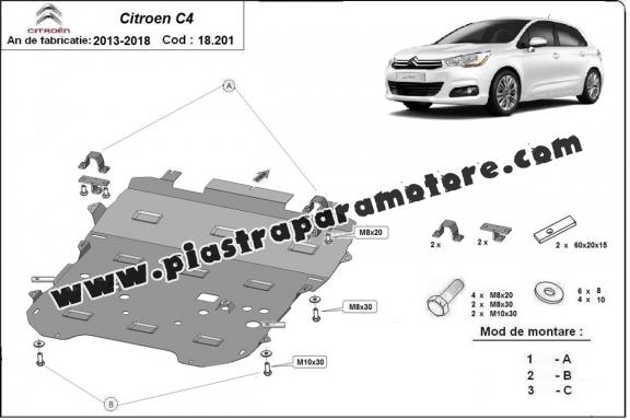 Piastra paramotore di acciaio Citroen c4