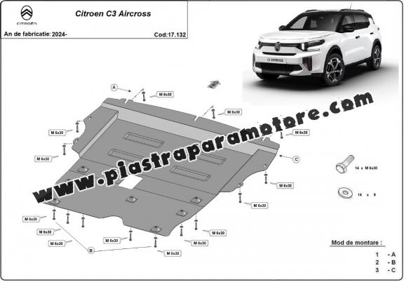 Piastra paramotore di acciaio Citroen C3 Aircross