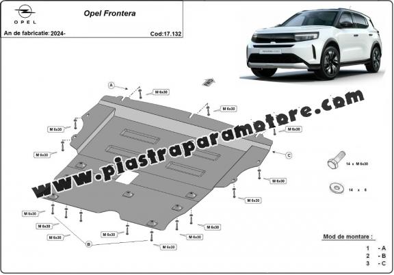 Piastra paramotore di acciaio Opel Frontera