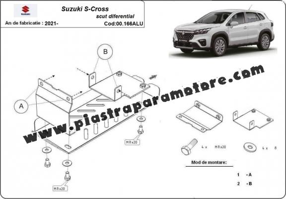 Protezione di alluminio per il differenziale Suzuki SX 4-S Cross