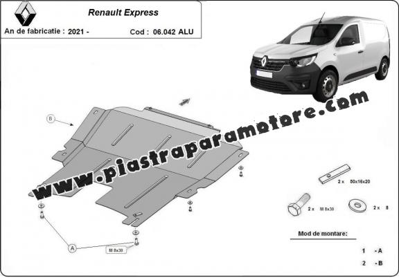 Piastra paramotore di alluminio Renault Express