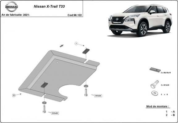 Protezione di acciaio per il differenziale Nissan X Trail