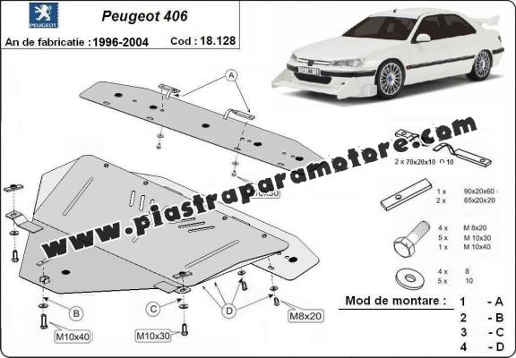 Piastra paramotore di acciaio Peugeot 406