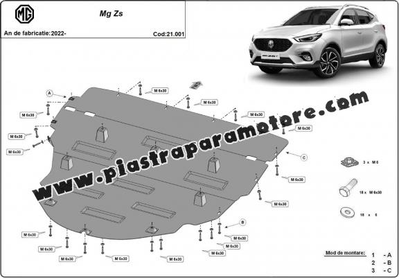 Piastra paramotore di acciaio MG ZS