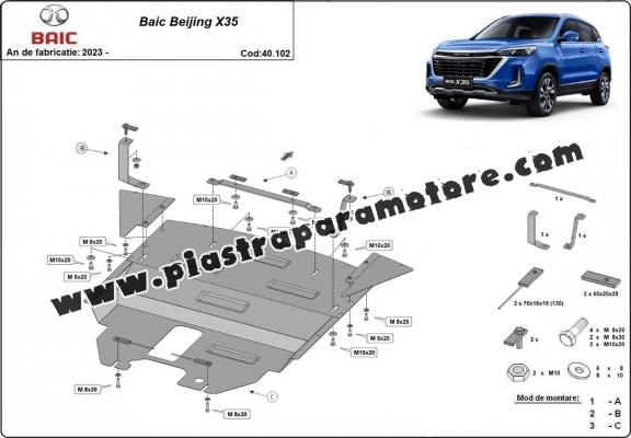 Piastra paramotore di acciaio Baic Beijing X35