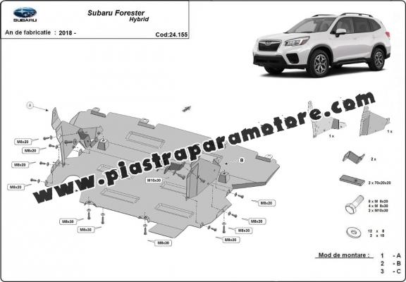 Piastra paramotore di acciaio Subaru Forester 5 Hybrid