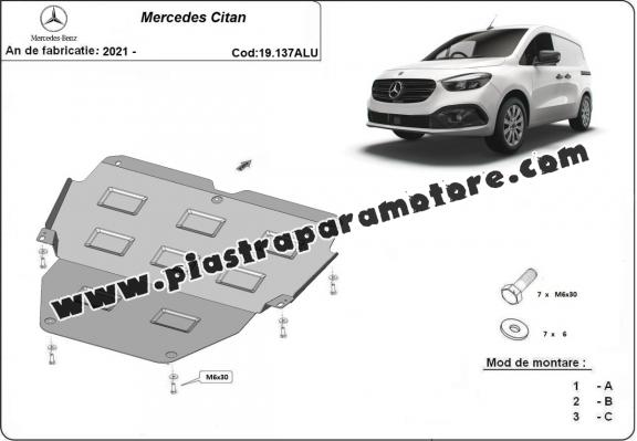Piastra paramotore di alluminio Mercedes Citan
