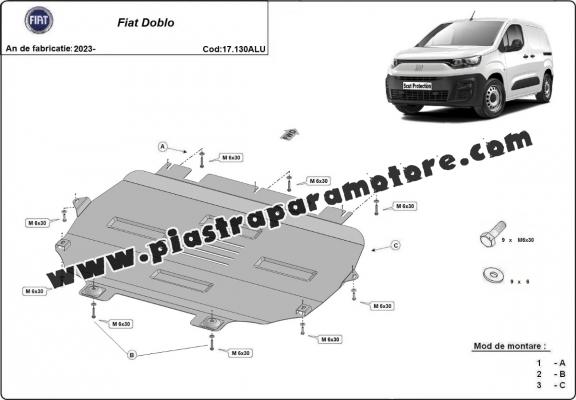 Piastra paramotore di Alluminio Fiat Doblo