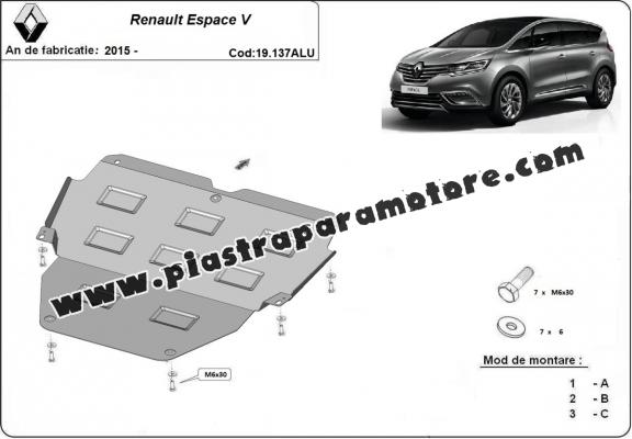 Piastra paramotore di alluminio Renault Espace