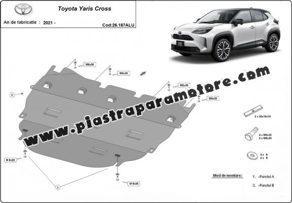 Piastra paramotore di alluminio Toyota Yaris Cross