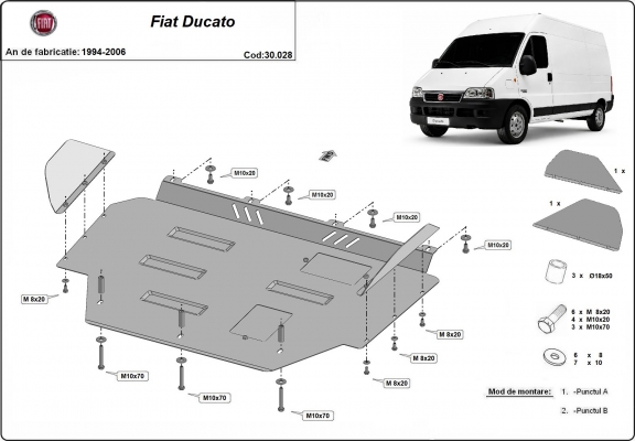 Piastra paramotore di acciaio Fiat Ducato