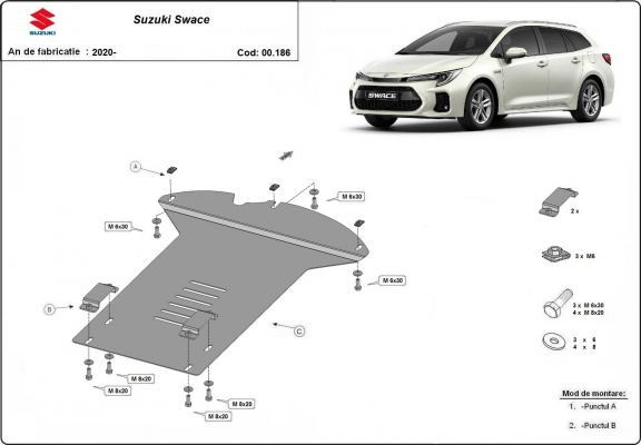 Piastra catalizzatore/cat lock di acciaio Suzuki Swace