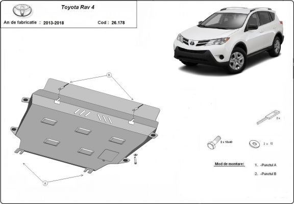 Piastra paramotore di acciaio Toyota RAV 4