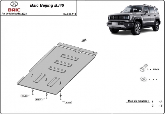 Protezione di acciaio per il cambio Baic Beijing BJ40